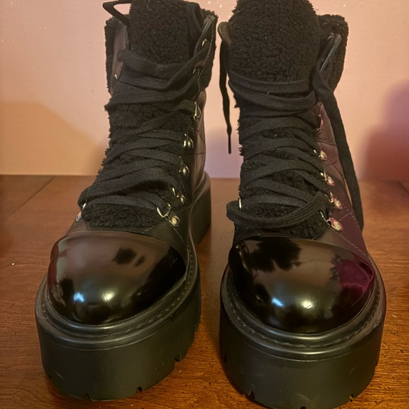 Steve Madden Reyen women's leather black boots NEW $165 - Picture 2 of 3